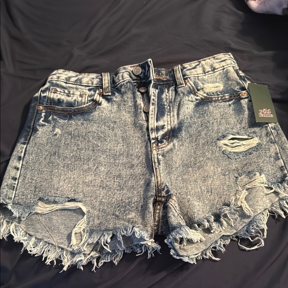 Distressed Denim Shorts